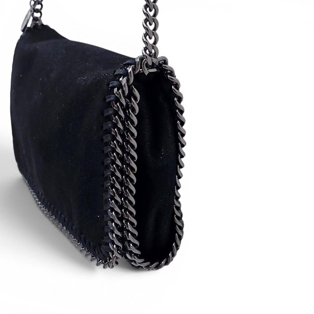 STELLA MCCARTNEY BLACK AND SILVER 'FALABELLA' CROSSBODY BAG