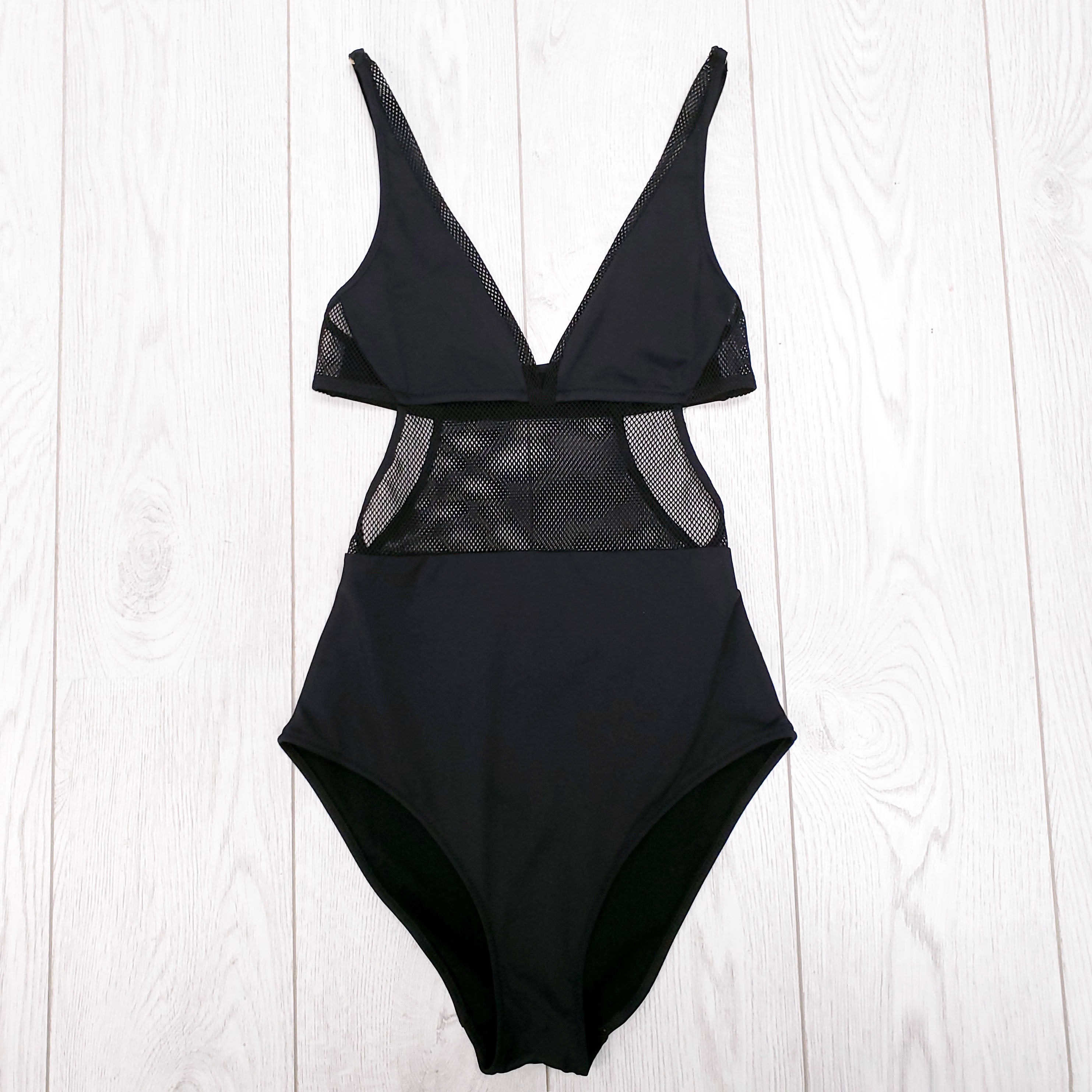 STELLA MCCARTNEY BLACK MESH SWIMSUIT - SIZE XS
