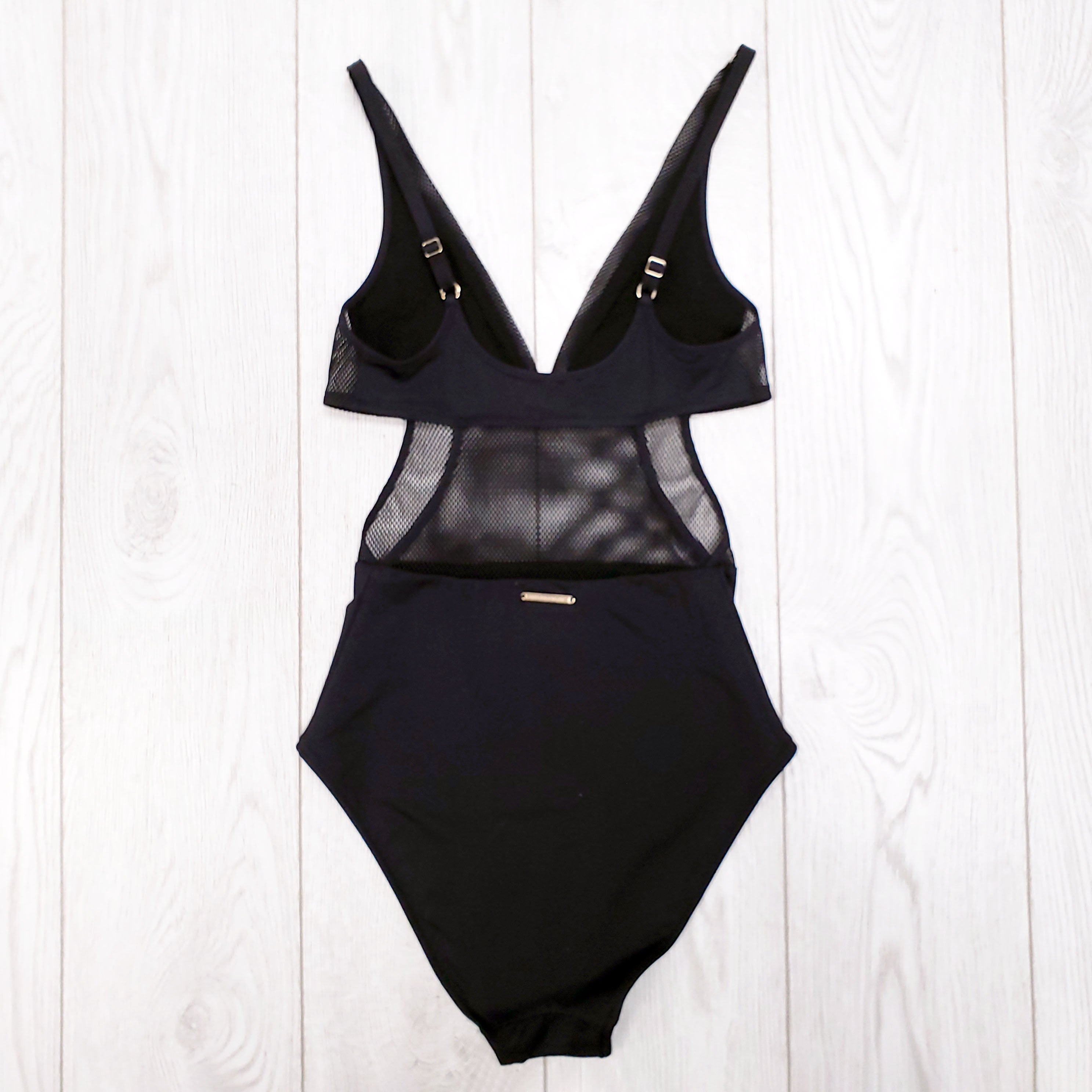 STELLA MCCARTNEY BLACK MESH SWIMSUIT - SIZE XS