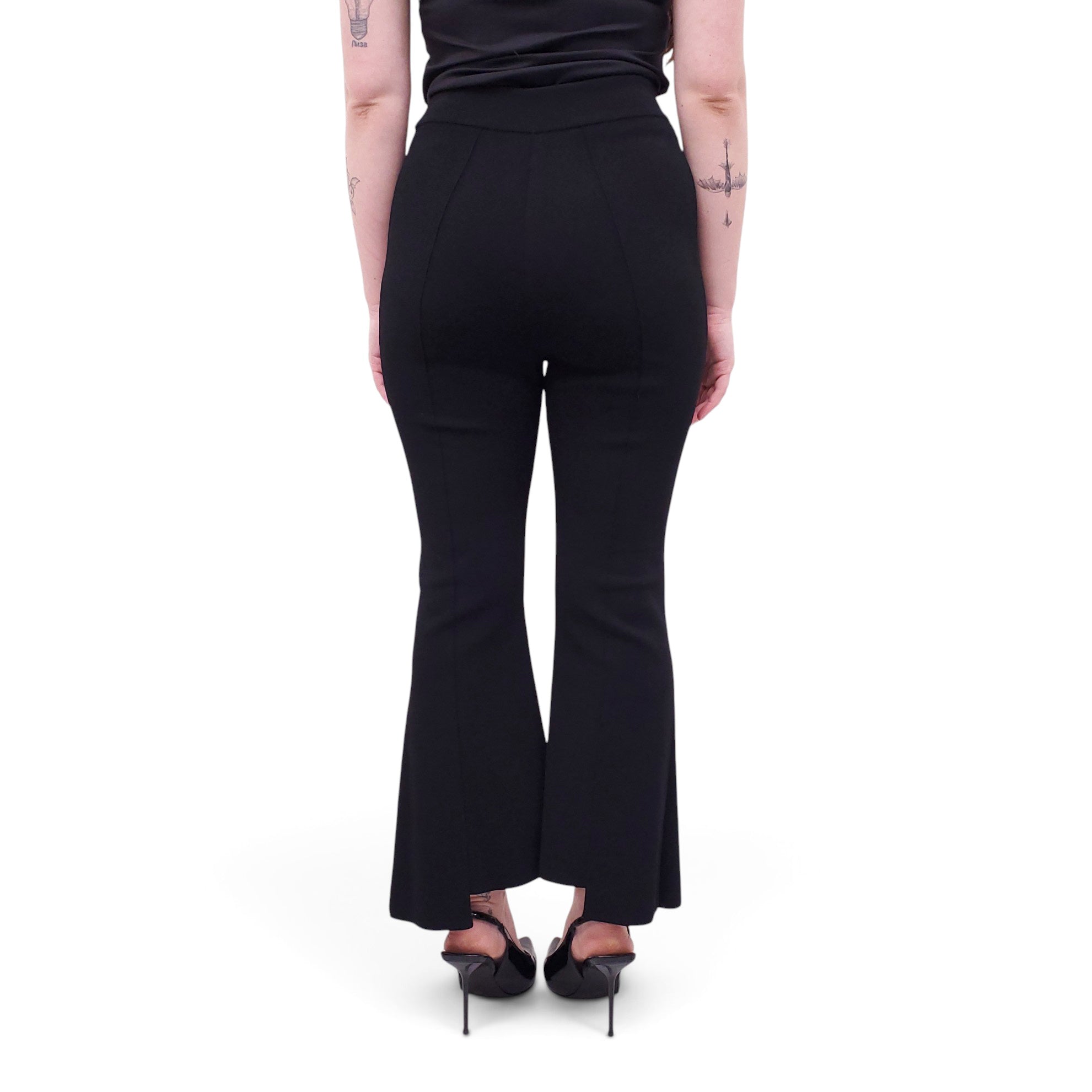 STELLA MCCARTNEY BLACK TROUSERS WITH SLIT DETAILS - SIZE 38
