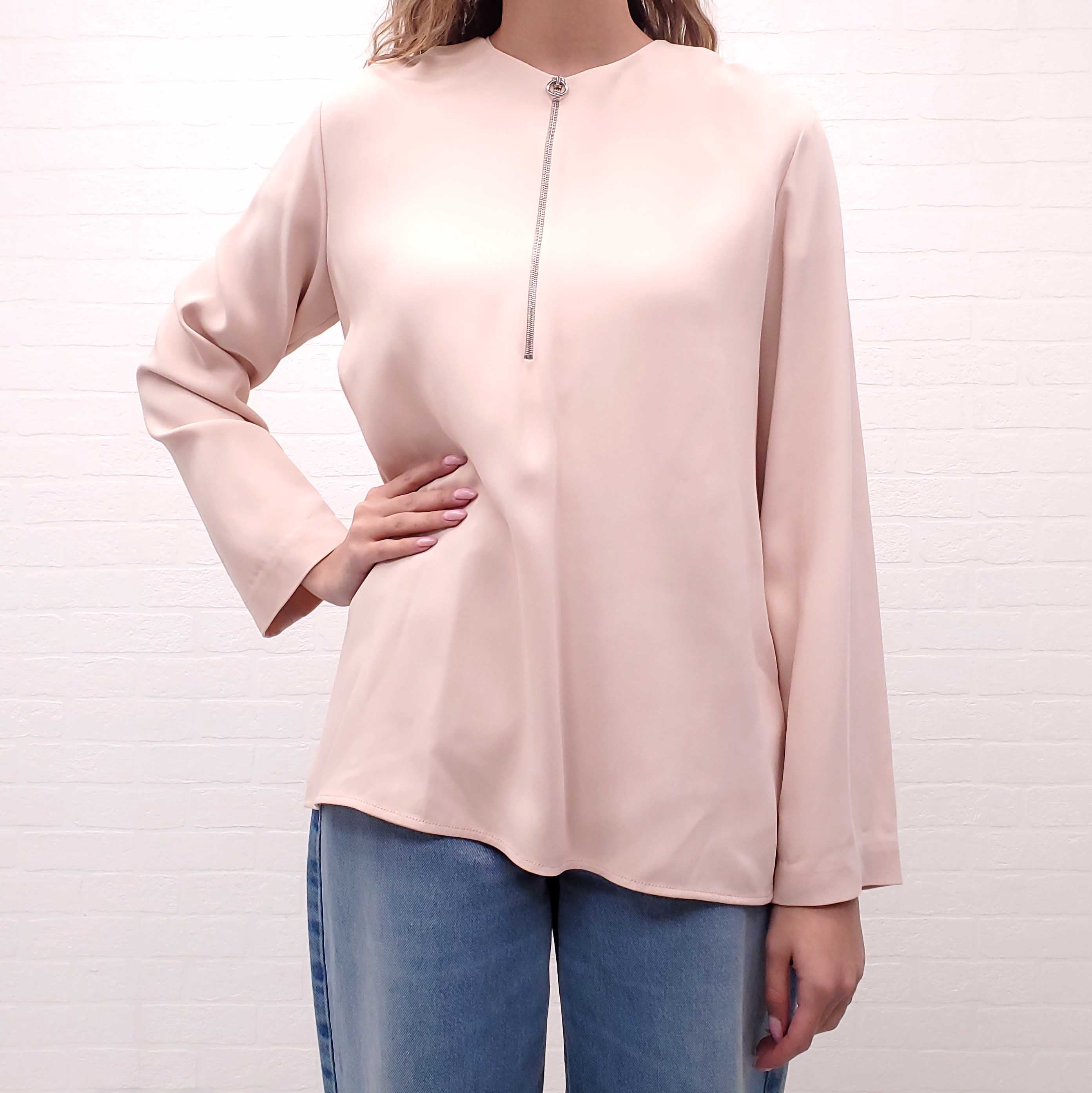 STELLA MCCARTNEY BLUSH PINK BLOUSE WITH ZIPPER - SIZE 44