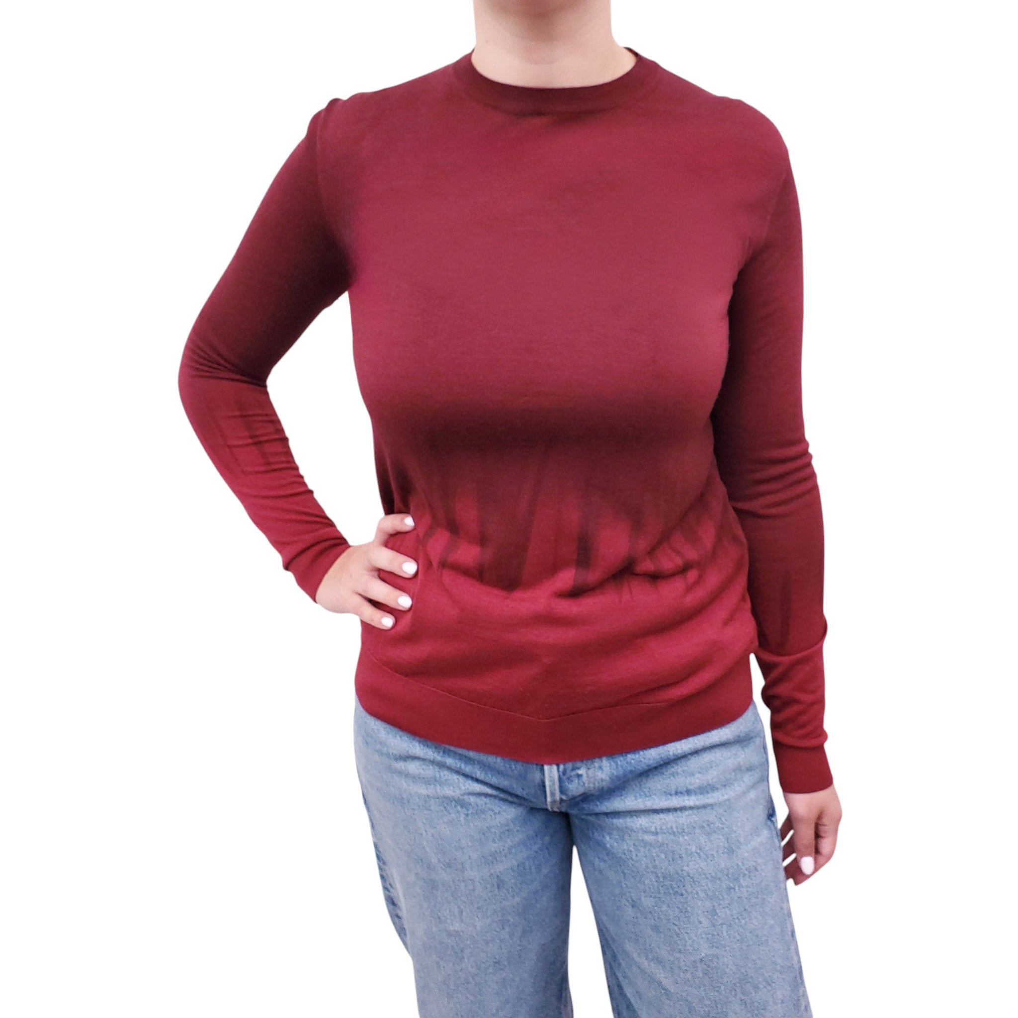 STELLA MCCARTNEY BURGUNDY TIE DYE EFFECT SWEATER - SIZE 40