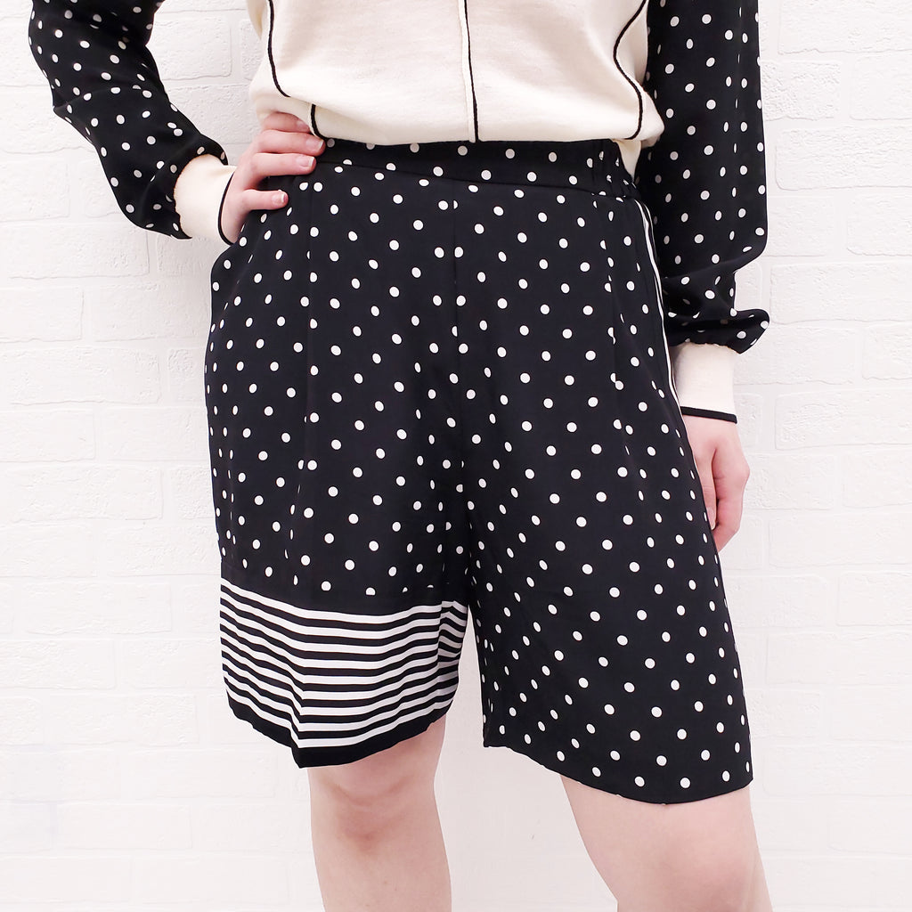 STELLA MCCARTNEY CREAM AND BLACK POLKA DOT 2-PIECE SET - SIZE 36/38