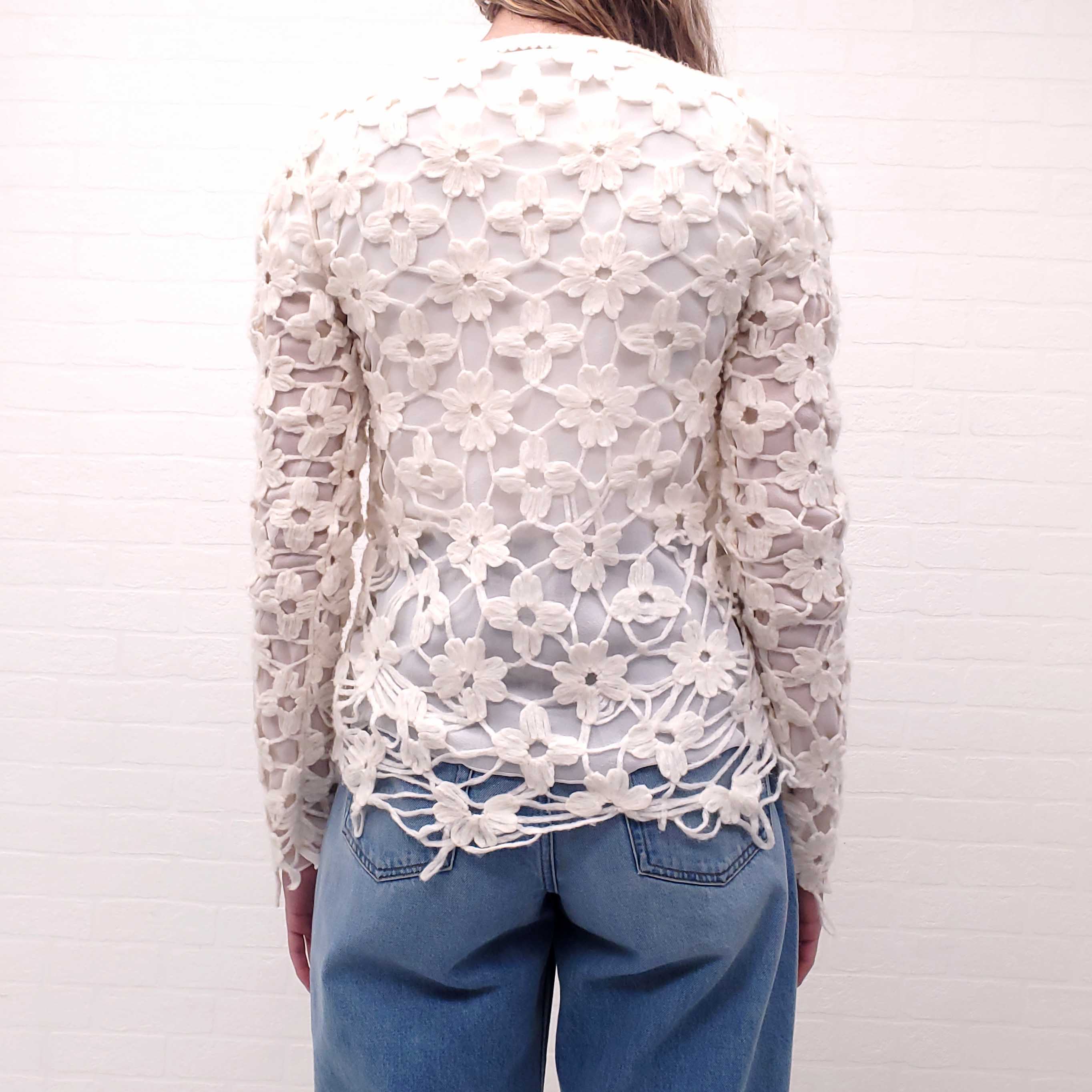 STELLA MCCARTNEY FLORAL EMBROIDERED TOP - SIZE 40