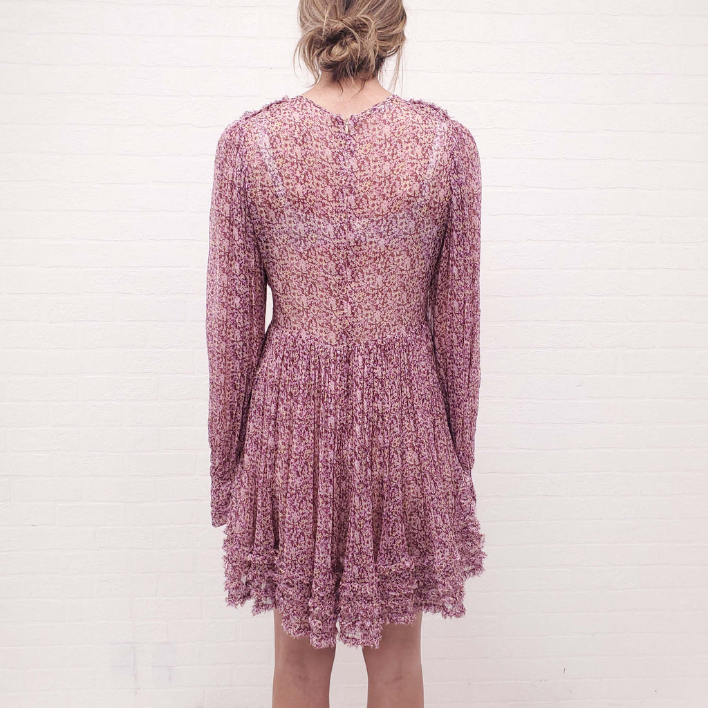 STELLA MCCARTNEY FLORAL SILK LAYERED DRESS - SIZE 42