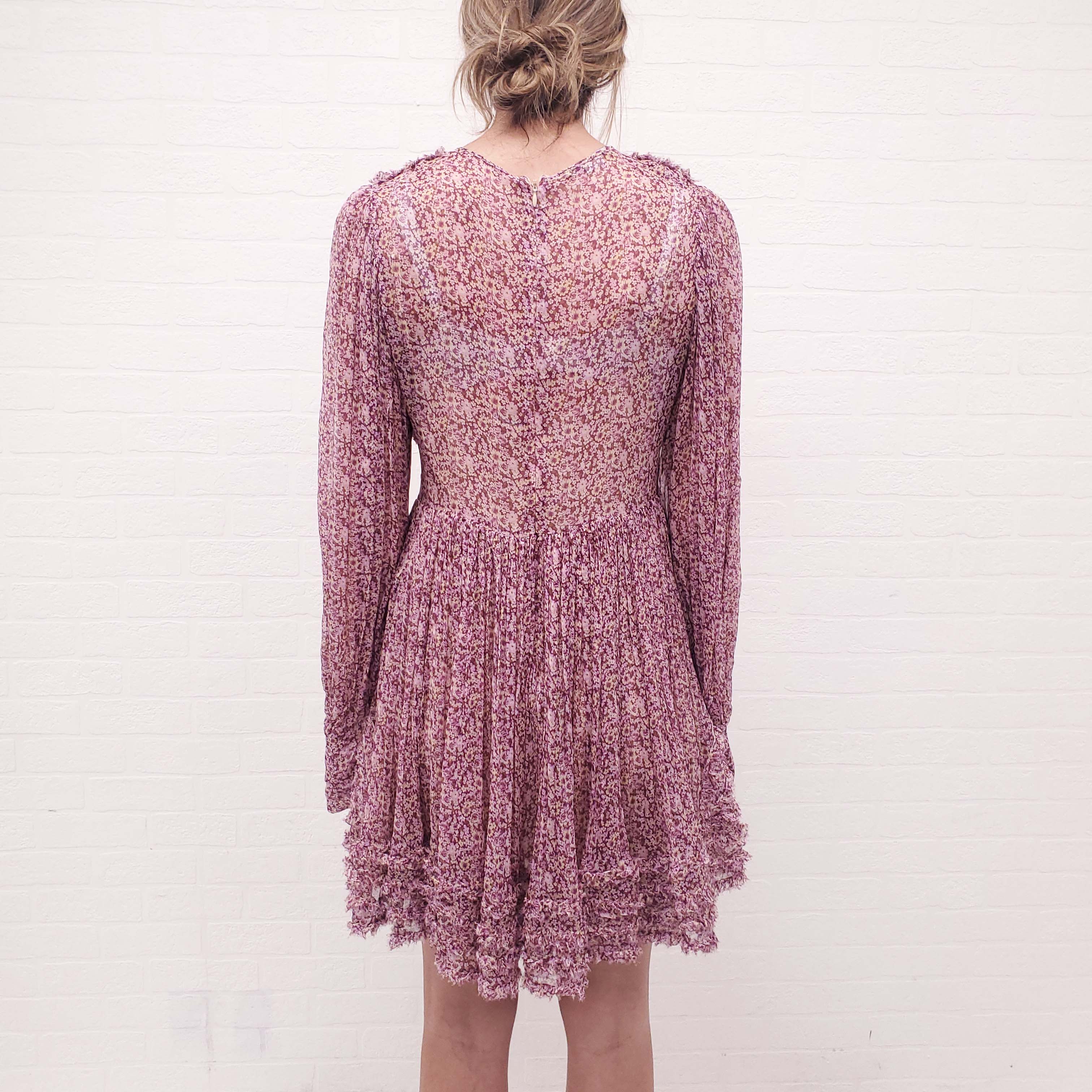 STELLA MCCARTNEY FLORAL SILK LAYERED DRESS - SIZE 42