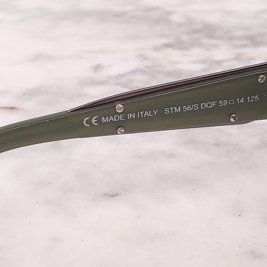 STELLA MCCARTNEY GREEN LOGO SUNGLASSES