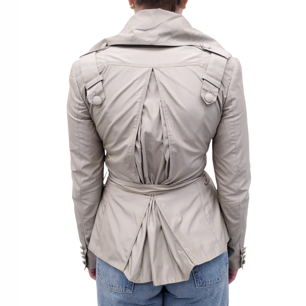 STELLA MCCARTNEY GREY SHORT TRENCH JACKET - SIZE 40