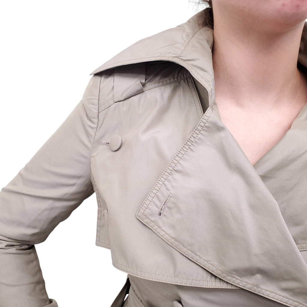 STELLA MCCARTNEY GREY SHORT TRENCH JACKET - SIZE 40