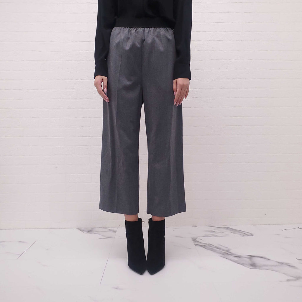 STELLA MCCARTNEY GREY WOOL TROUSERS WITH ELASTIC WAIST - SIZE 42