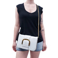 STELLA MCCARTNEY LIGHT BLUE VEGAN LEATHER BAG WITH GOLD HARDWARE
