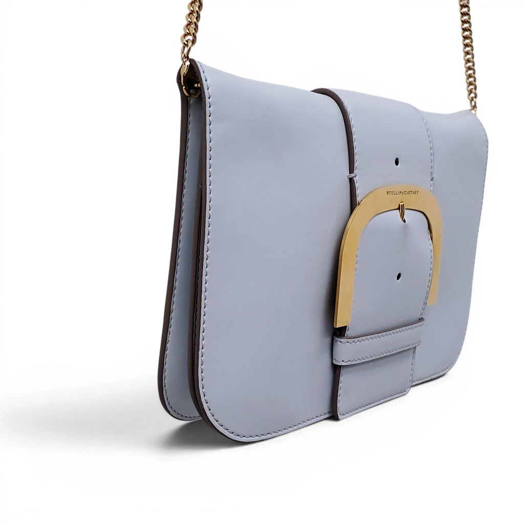 STELLA MCCARTNEY LIGHT BLUE VEGAN LEATHER BAG WITH GOLD HARDWARE