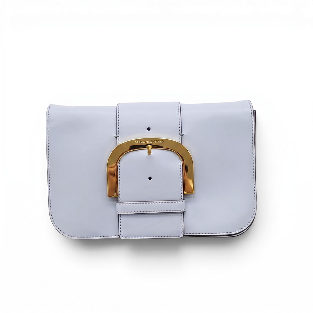 STELLA MCCARTNEY LIGHT BLUE VEGAN LEATHER BAG WITH GOLD HARDWARE