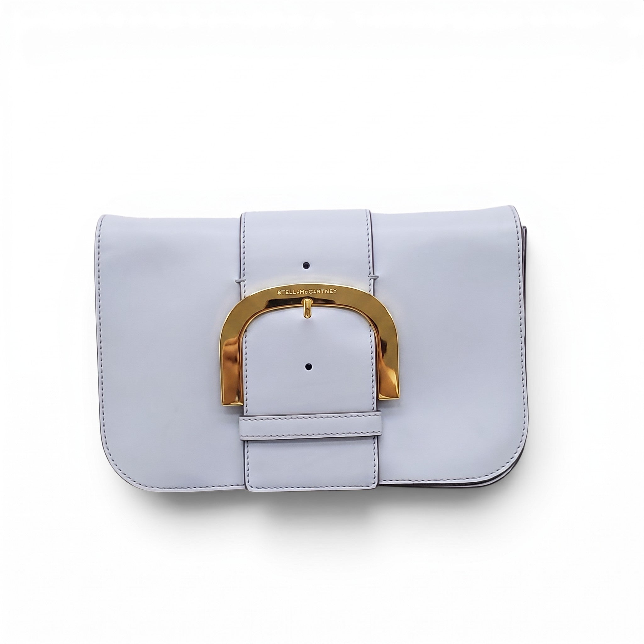 STELLA MCCARTNEY LIGHT BLUE VEGAN LEATHER BAG WITH GOLD HARDWARE