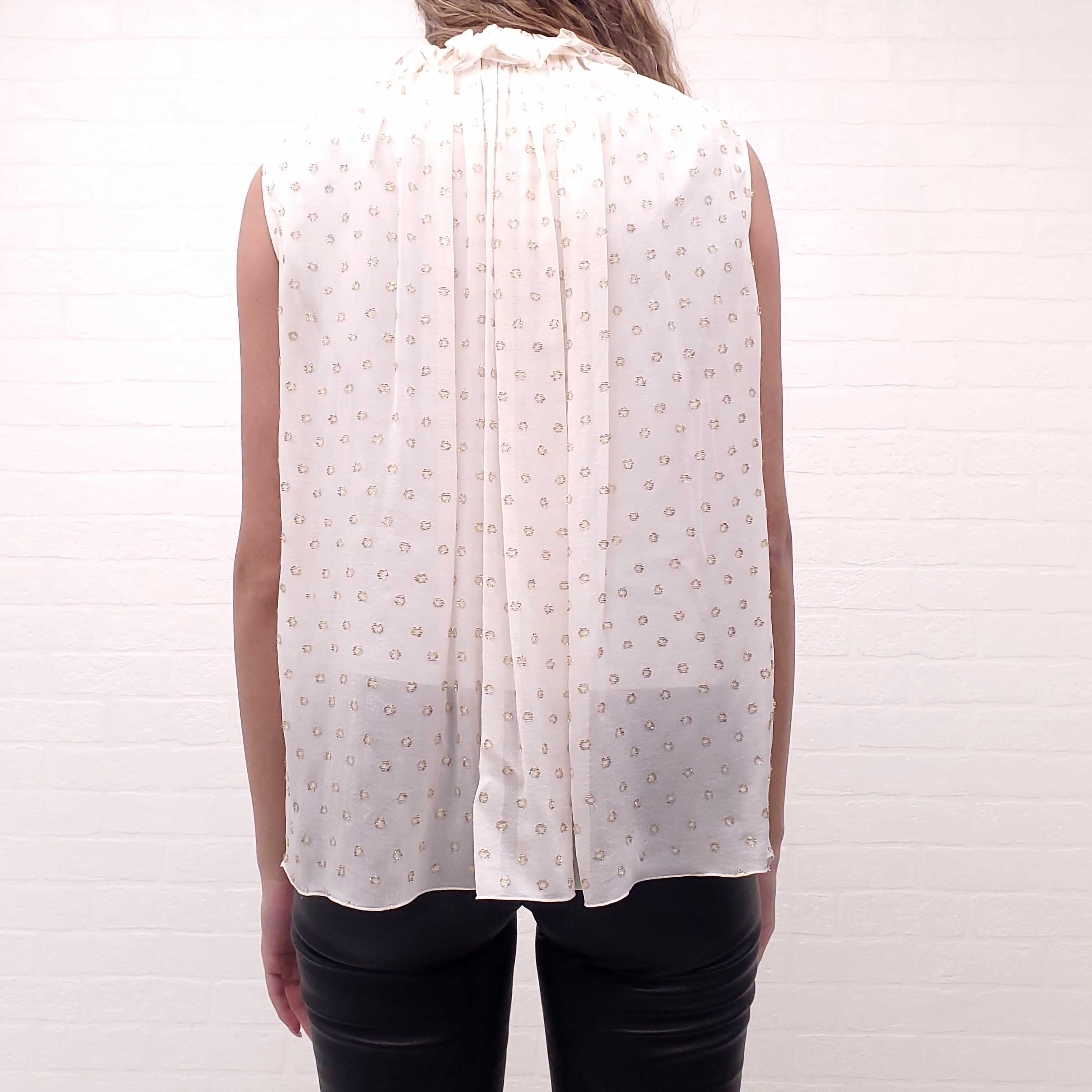 STELLA MCCARTNEY METALLIC SLEEVELESS BLOUSE - SIZE 40