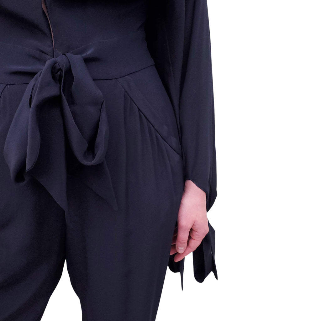 STELLA MCCARTNEY NAVY JUMPSUIT WITH TIE DETAILS - SIZE 40
