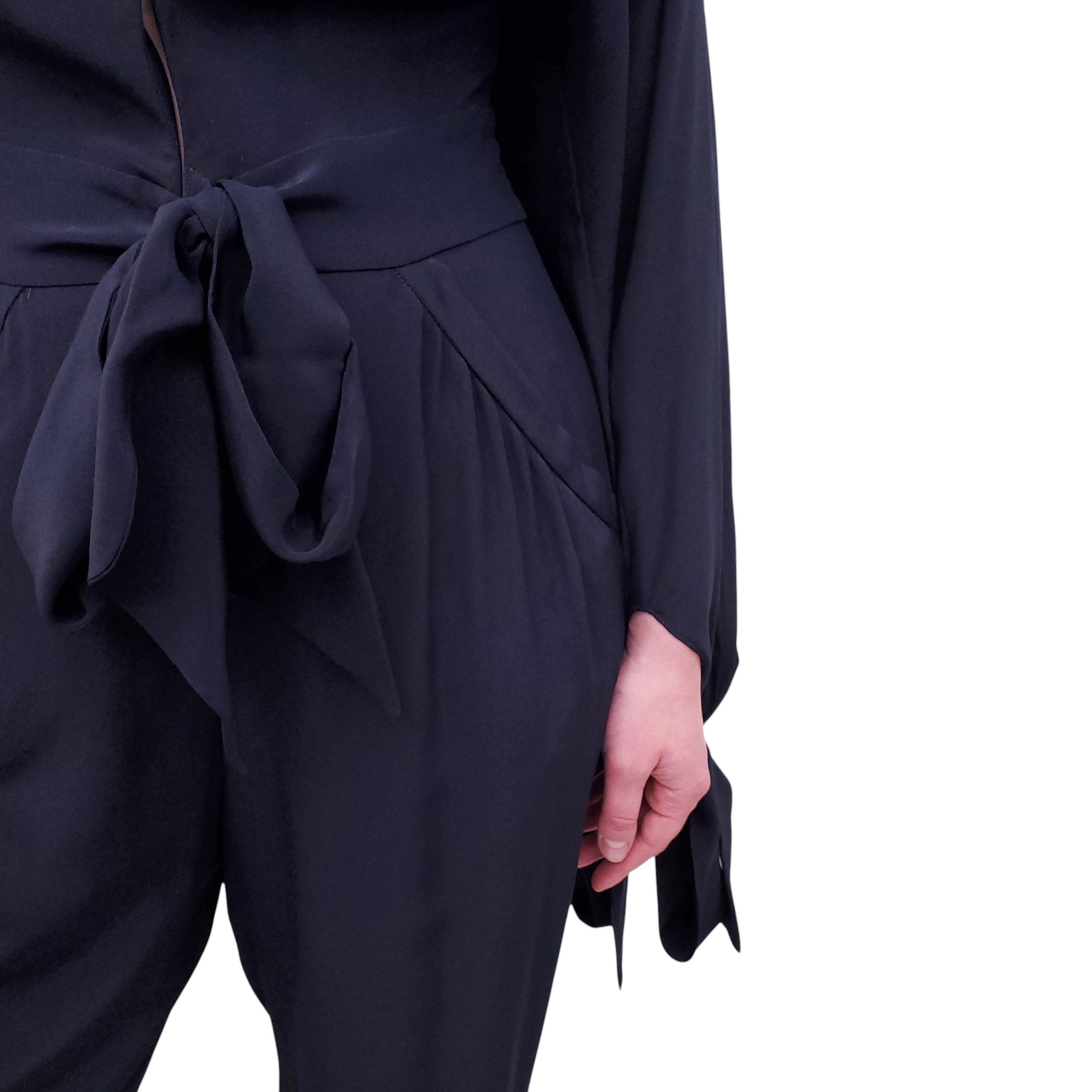 STELLA MCCARTNEY NAVY JUMPSUIT WITH TIE DETAILS - SIZE 40