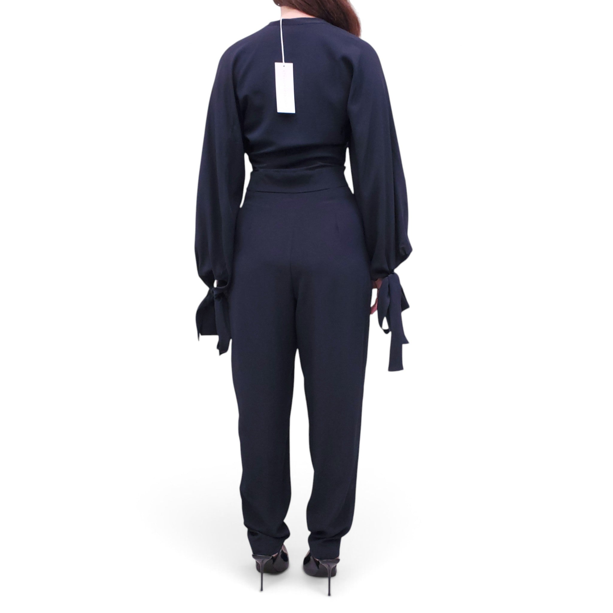 STELLA MCCARTNEY NAVY JUMPSUIT WITH TIE DETAILS - SIZE 40
