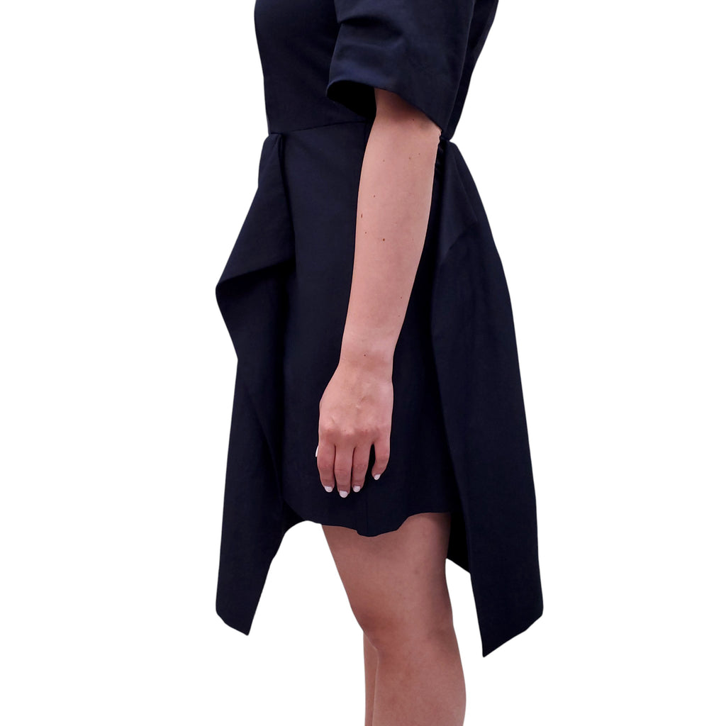 STELLA MCCARTNEY NAVY SHORT SLEEVE DRESS WITH BLACK DETAIL - SIZE 42