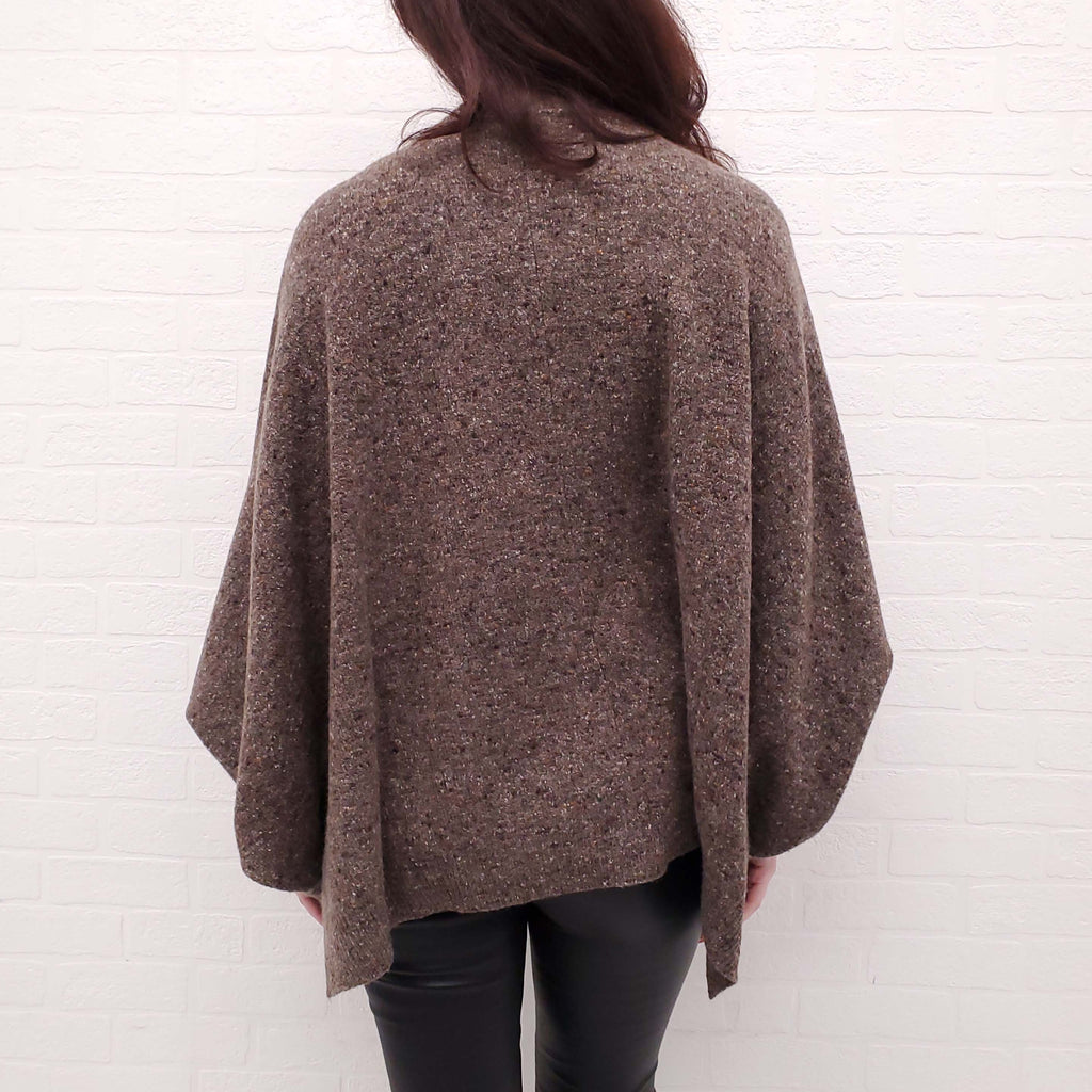 STELLA MCCARTNEY OVERSIZED BROWN SALT AND PEPPER SWEATER - SIZE 40
