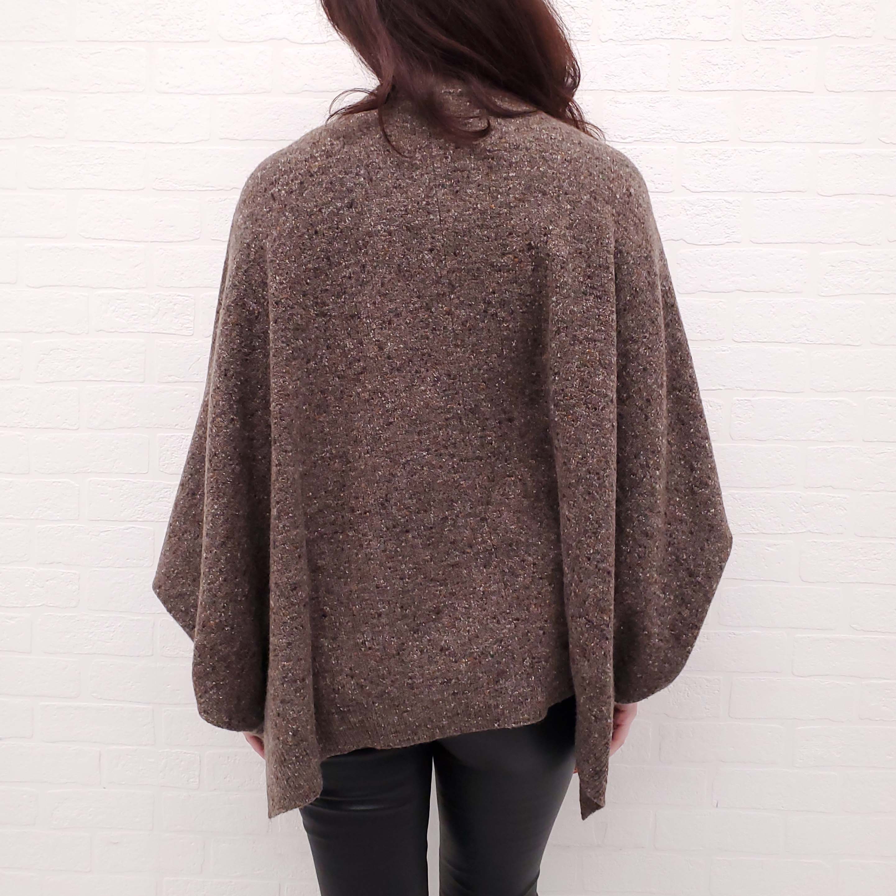 STELLA MCCARTNEY OVERSIZED BROWN SALT AND PEPPER SWEATER - SIZE 40