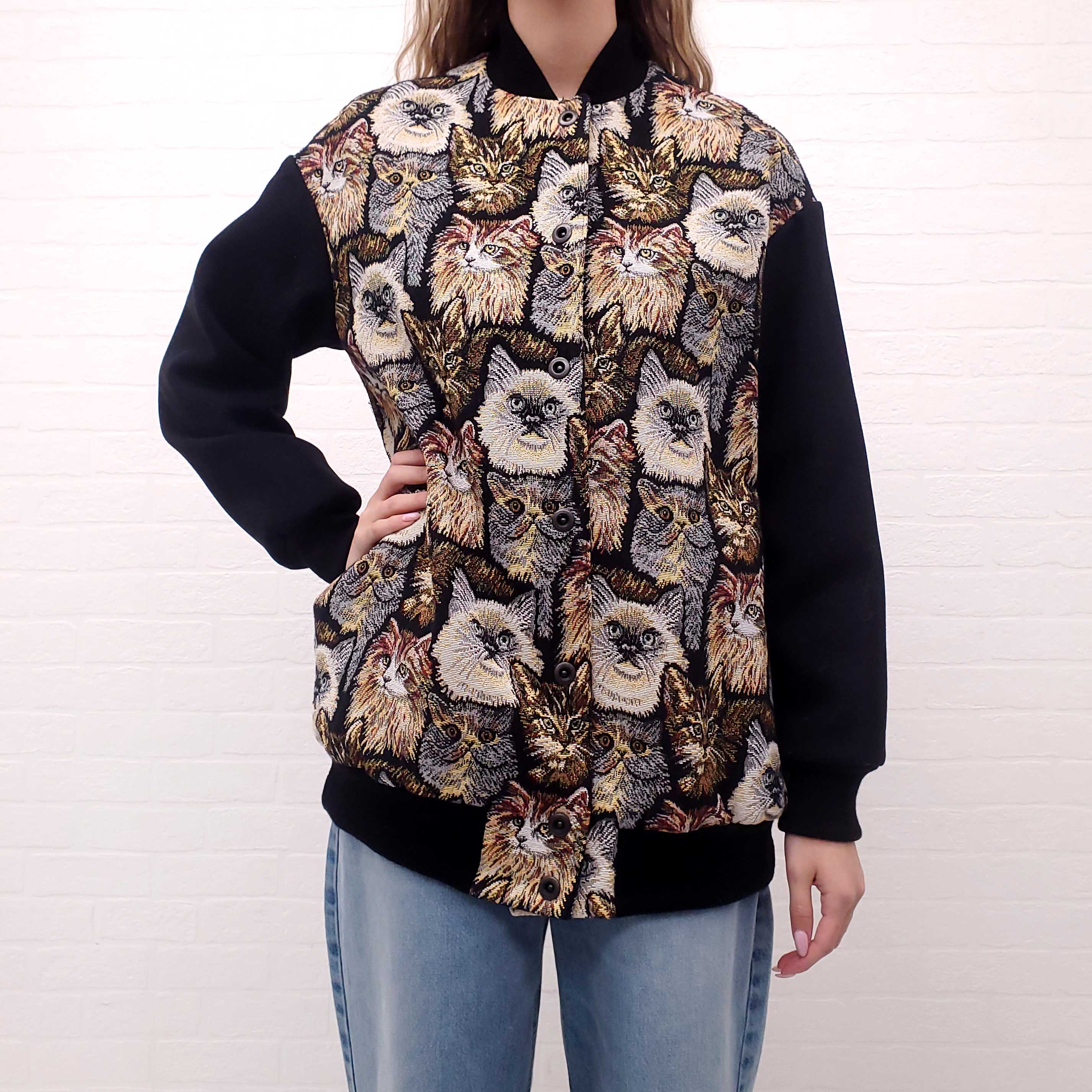 STELLA MCCARTNEY OVERSIZED CAT EMBROIDERED JACKET - SIZE 38