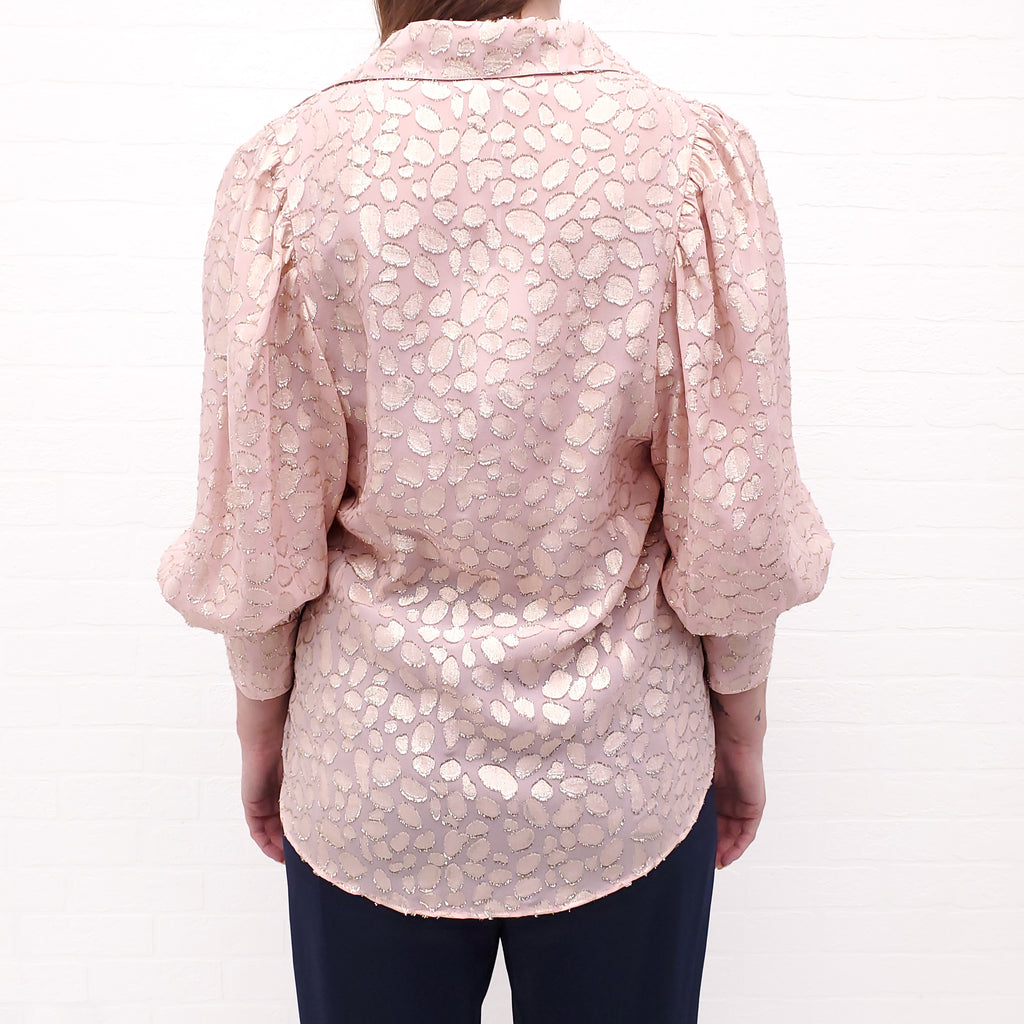 STELLA MCCARTNEY PINK AND GOLD BLOUSE - SIZE 42