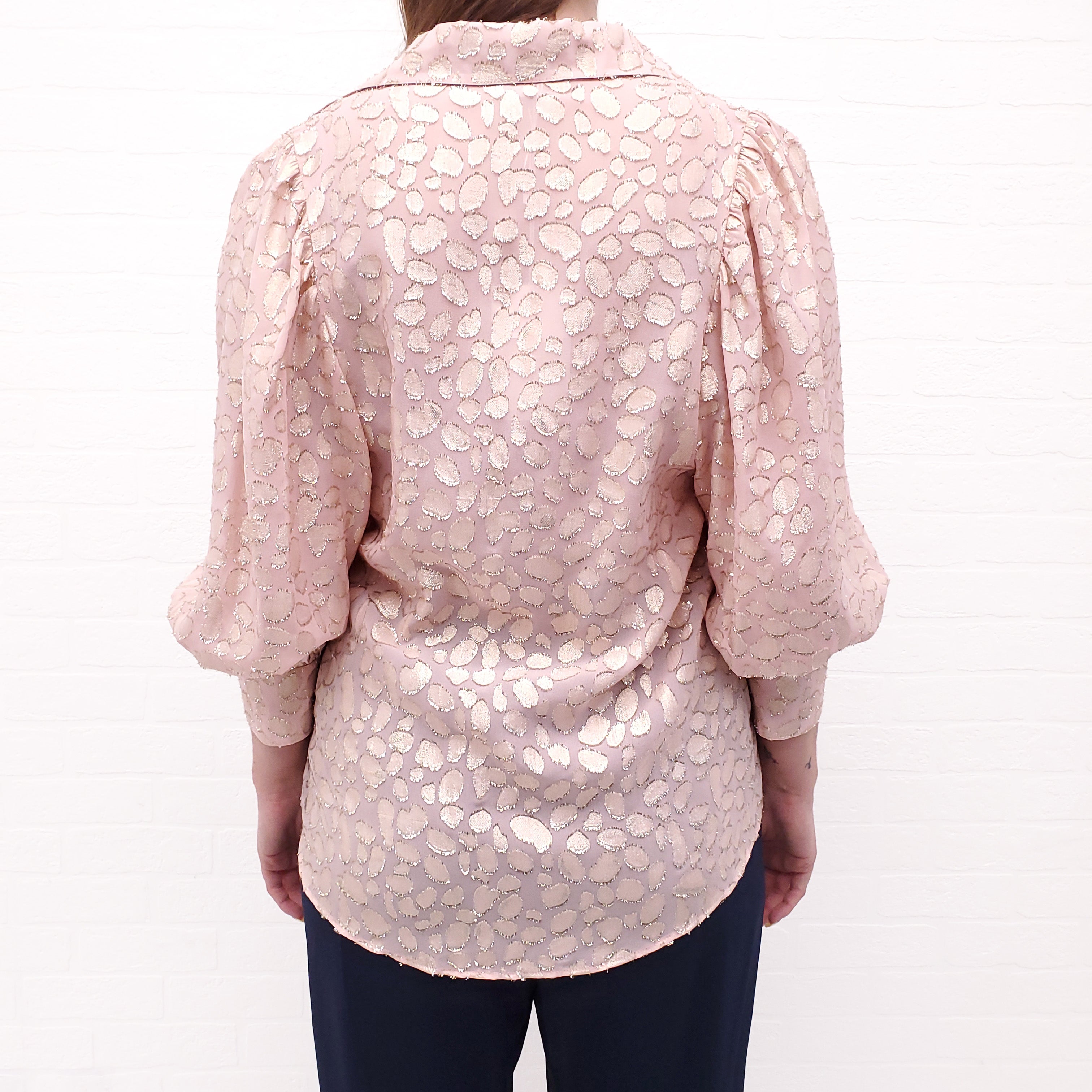 STELLA MCCARTNEY PINK AND GOLD BLOUSE - SIZE 42