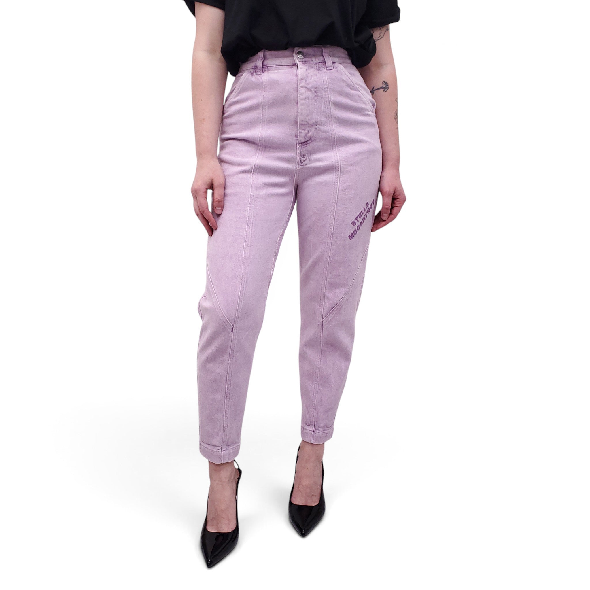 STELLA MCCARTNEY PURPLE LOGO JEANS - SIZE 26