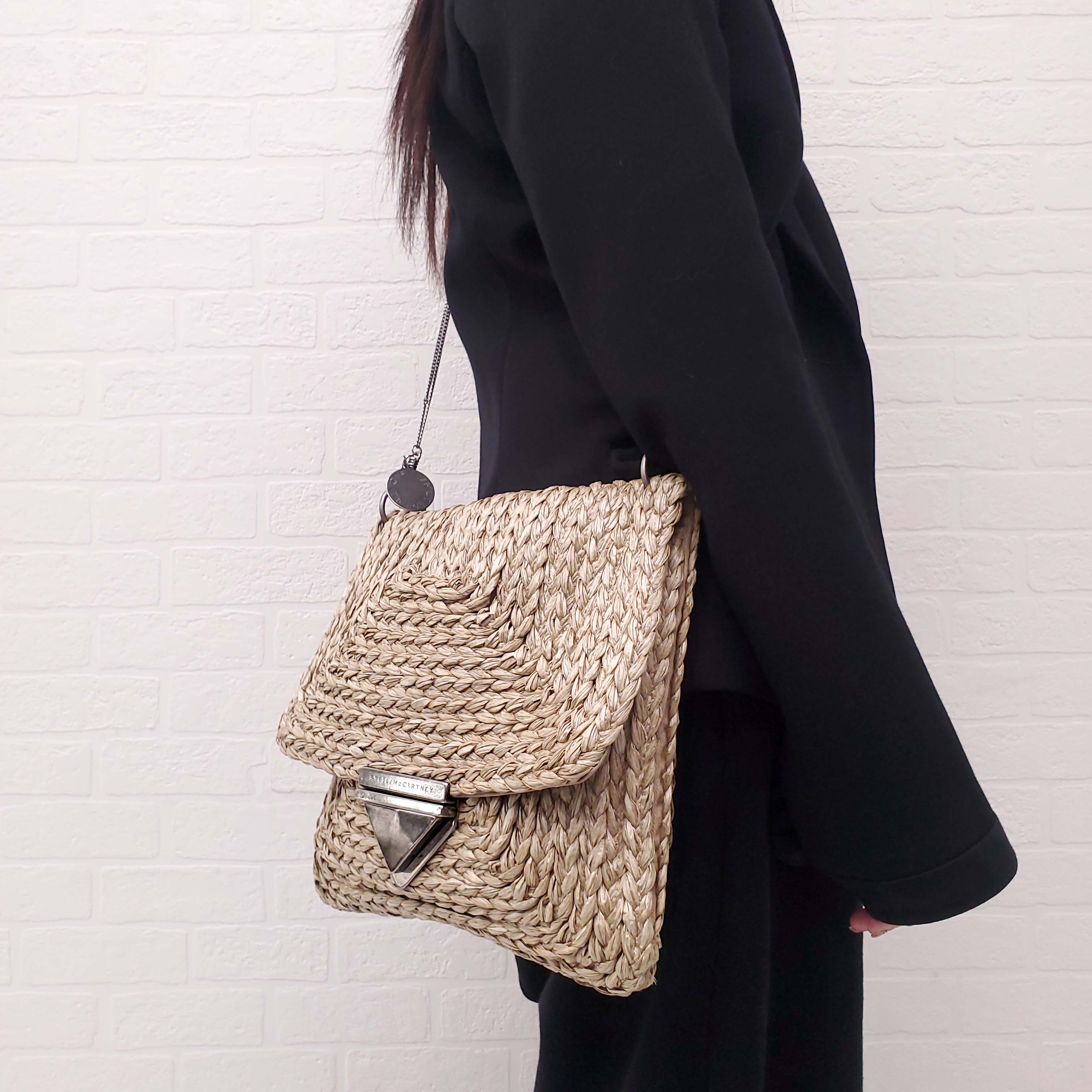 STELLA MCCARTNEY RAFFIA SHOULDER BAG