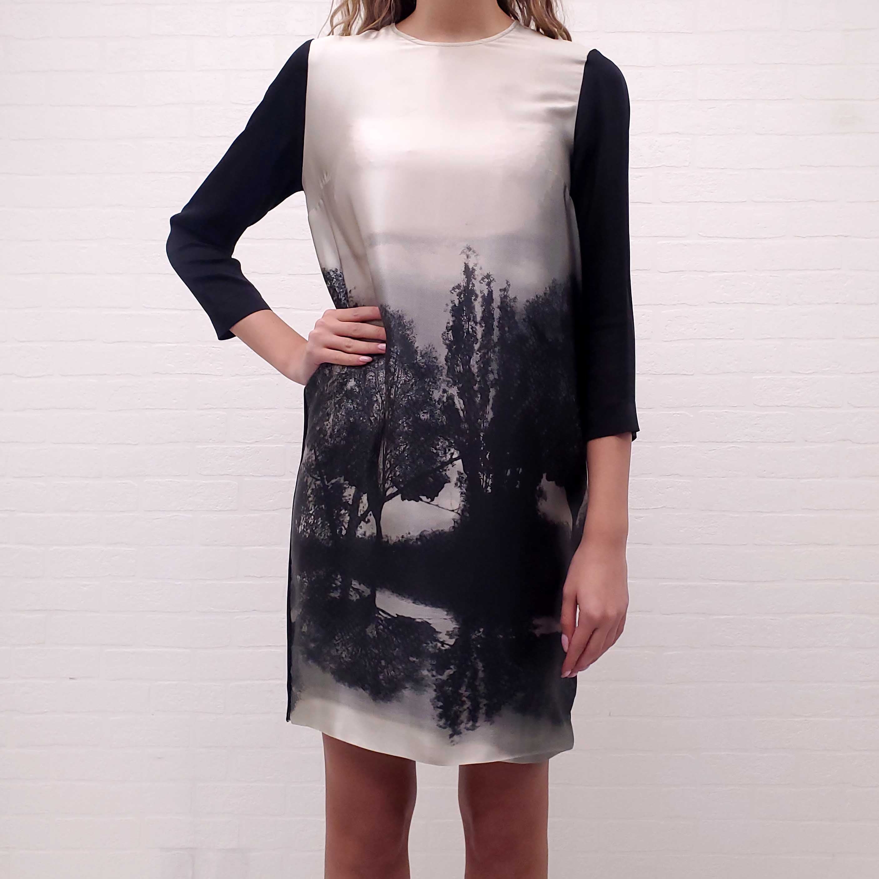 STELLA MCCARTNEY SILK PATTERNED DRESS - SIZE 40