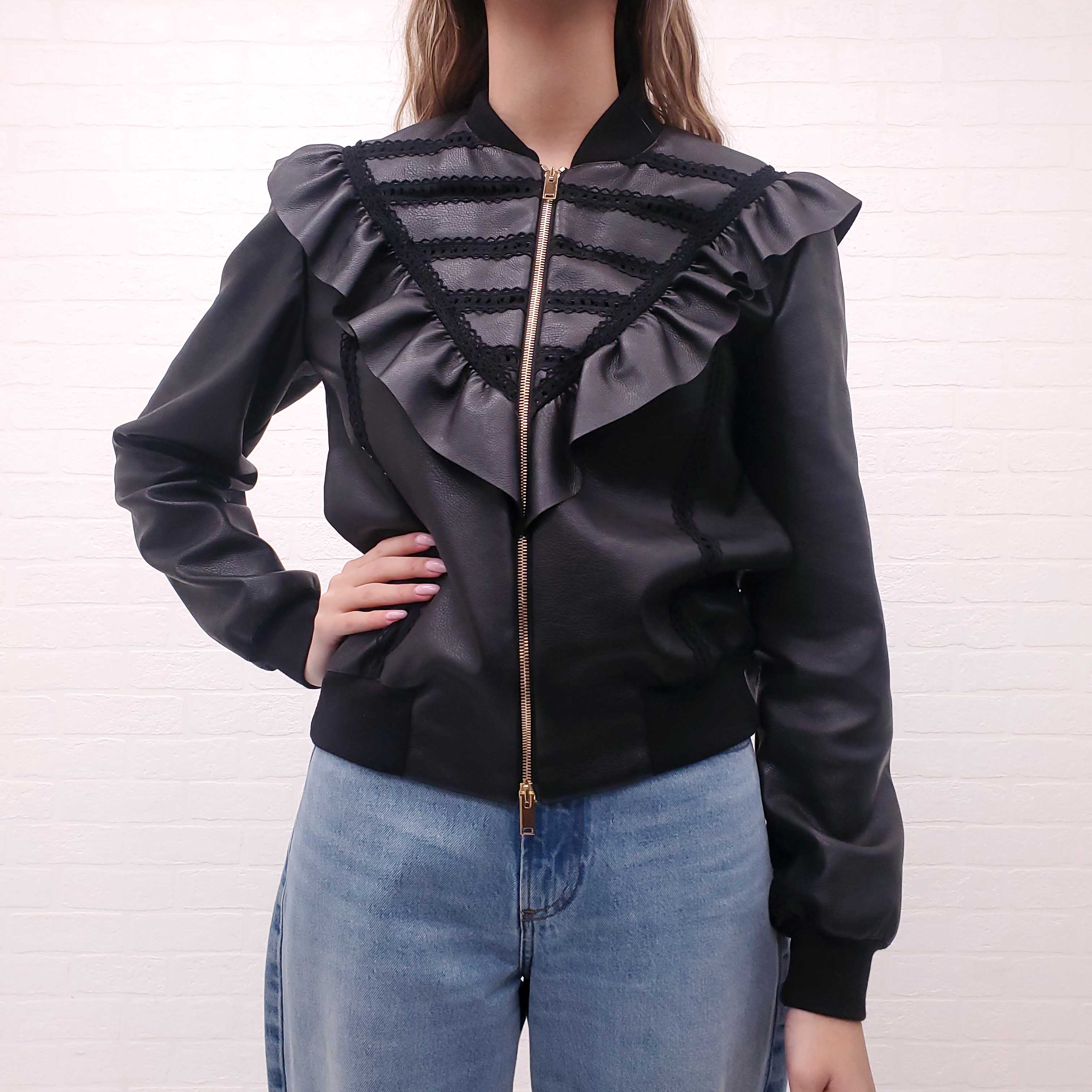 STELLA MCCARTNEY VEGAN  LEATHER JACKET - SIZE 42