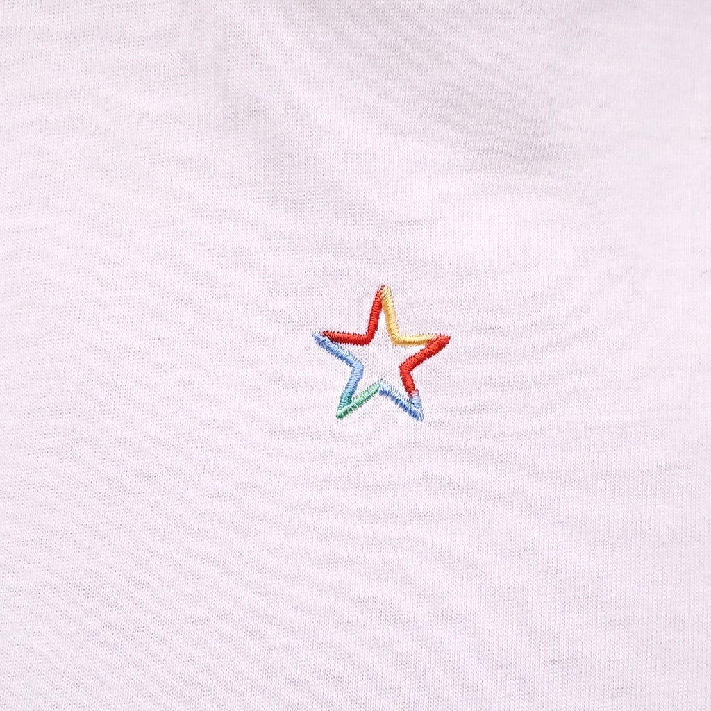 STELLA MCCARTNEY WHITE T-SHIRT WITH STAR DETAIL - SIZE 42