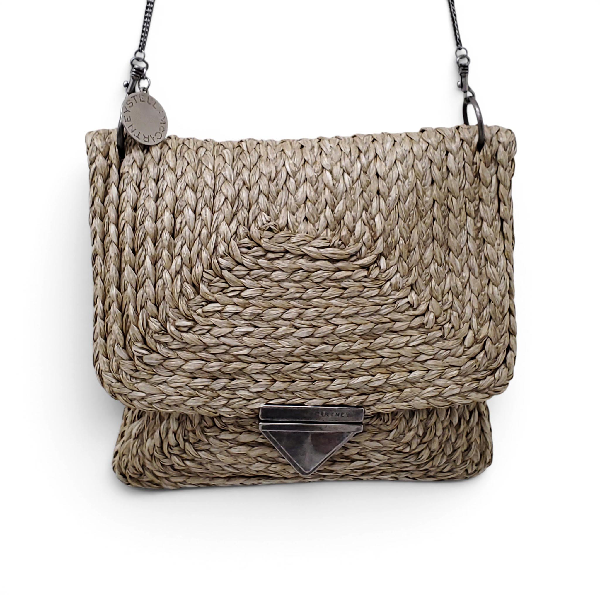 STELLA MCCARTNEY WOVEN RAFFIA SHOULDER BAG