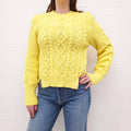 STELLA MCCARTNEY YELLOW CABLE KNIT SWEATER - SIZE 40