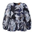 STINE GOYA BLUE METALLIC BLOUSE - SIZE M
