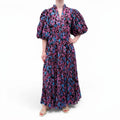 SUNBUNCH BLUE AND PINK PATTERNED COTTON DRESS - SIZE S