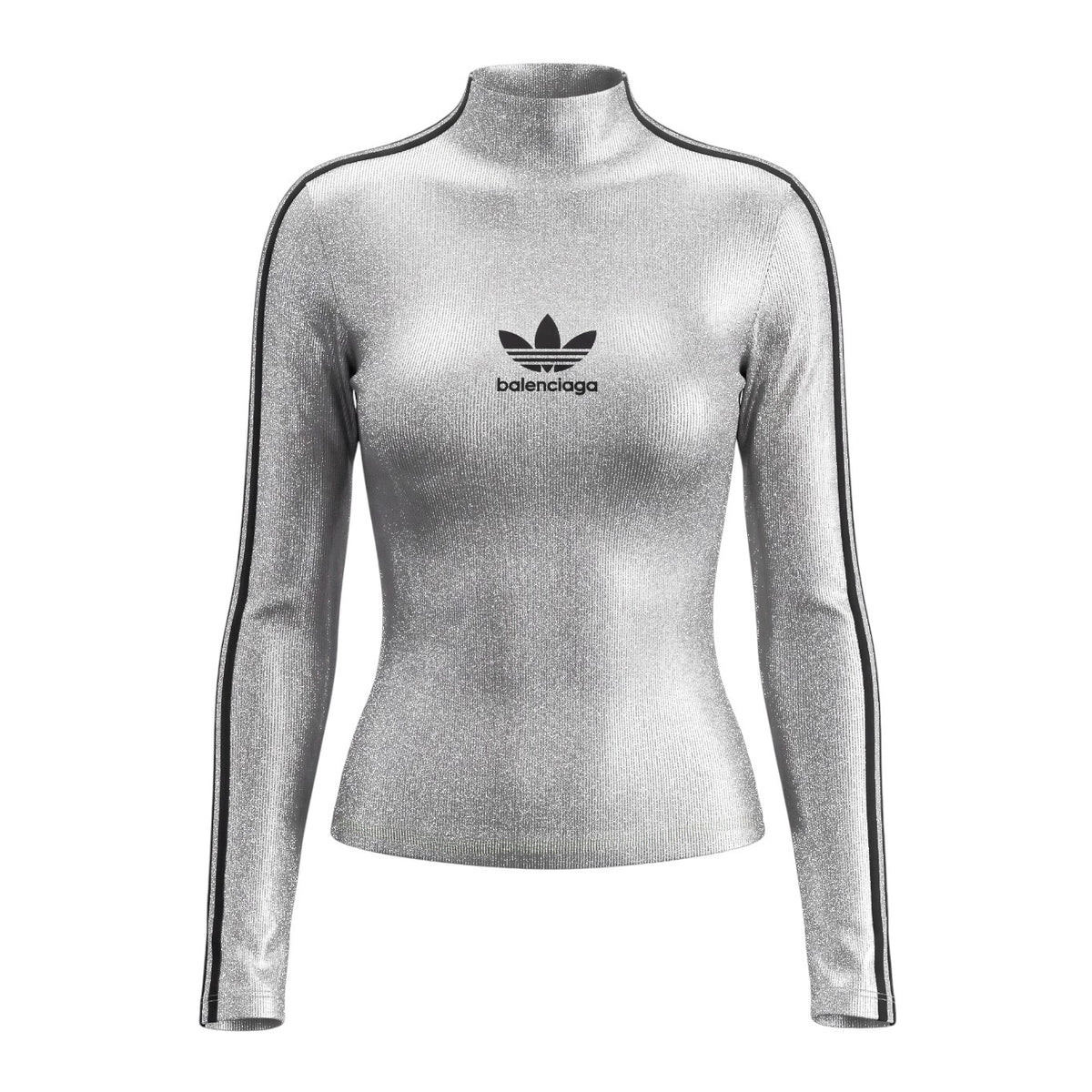 BALENCIAGA X ADIDAS COLLABORATION METALLIC SWEATER - SIZE L