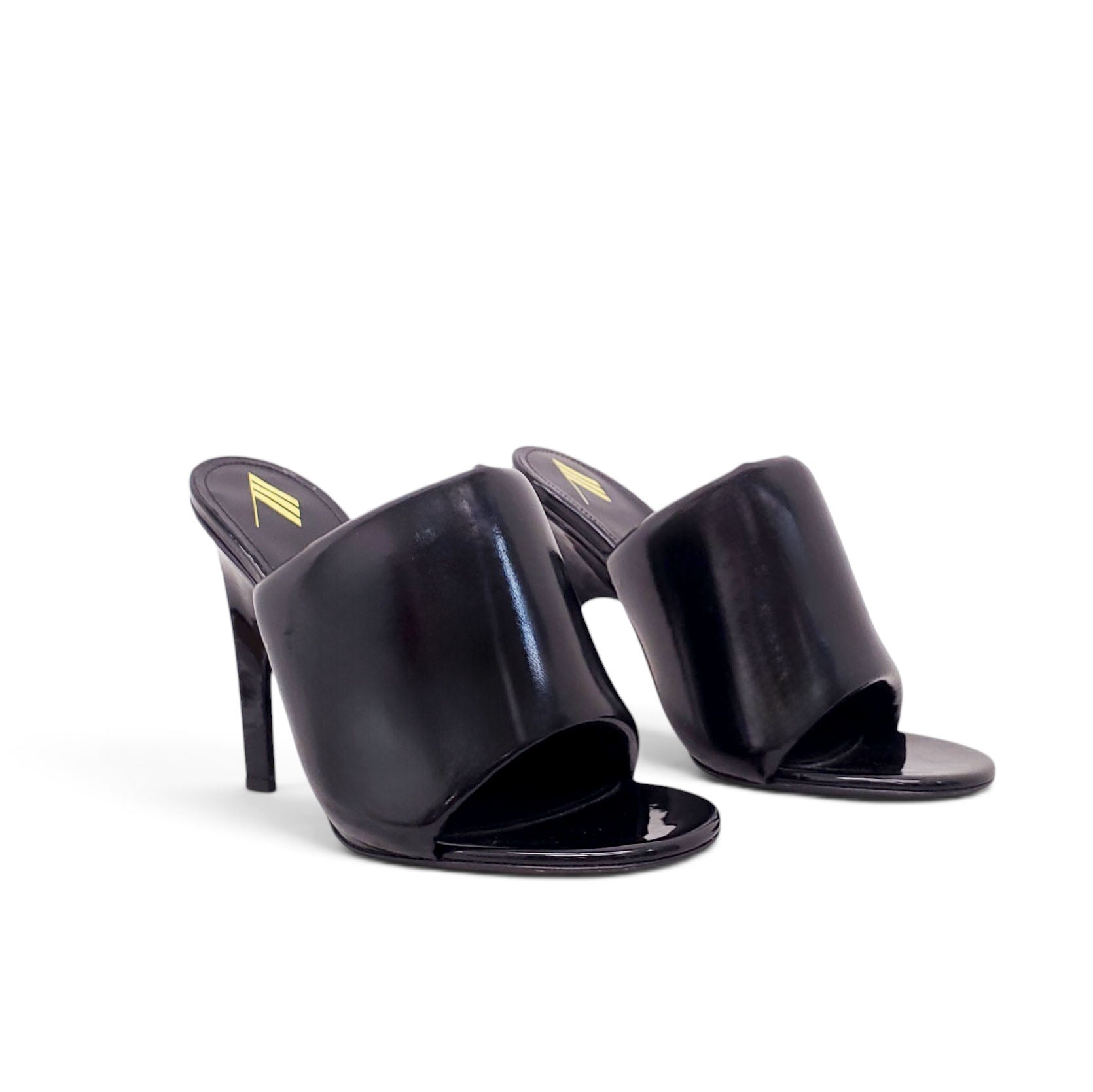 THE ATTICO BLACK REM HEELS - SIZE 39
