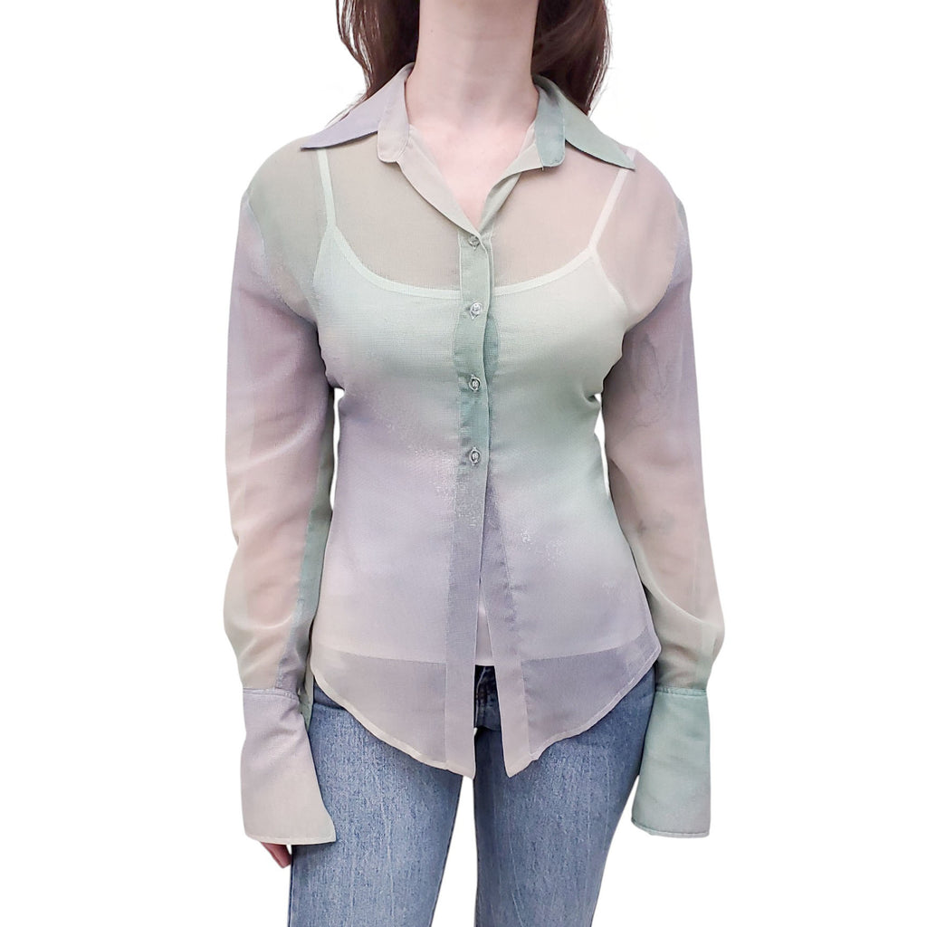 THE ATTICO MULTI-COLOUR LONG SLEEVE BUTTON UP SHIRT - SIZE 40