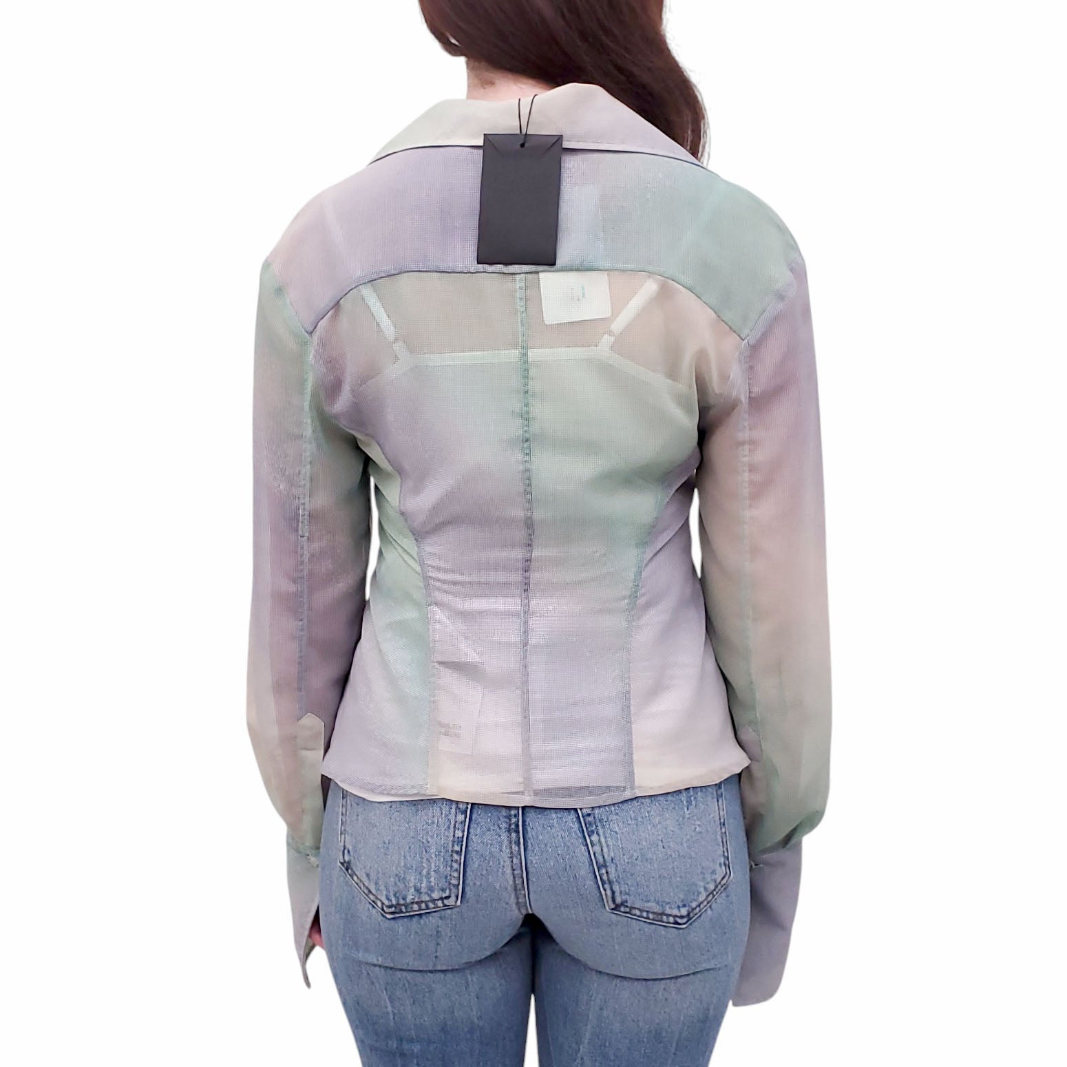 THE ATTICO MULTI-COLOUR LONG SLEEVE BUTTON UP SHIRT - SIZE 40