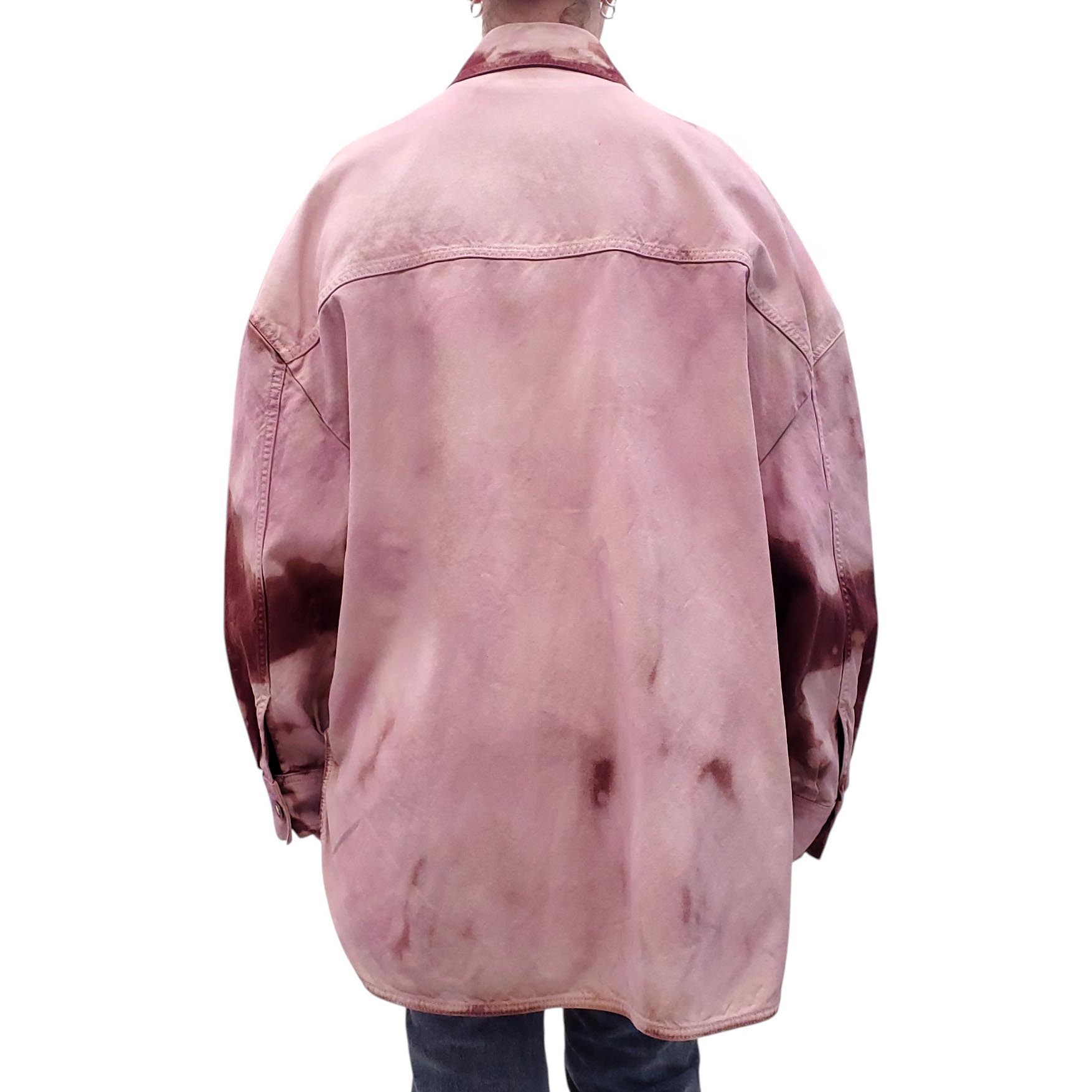 THE ATTICO PINK TIE DYE DENIM JACKET - SIZE L