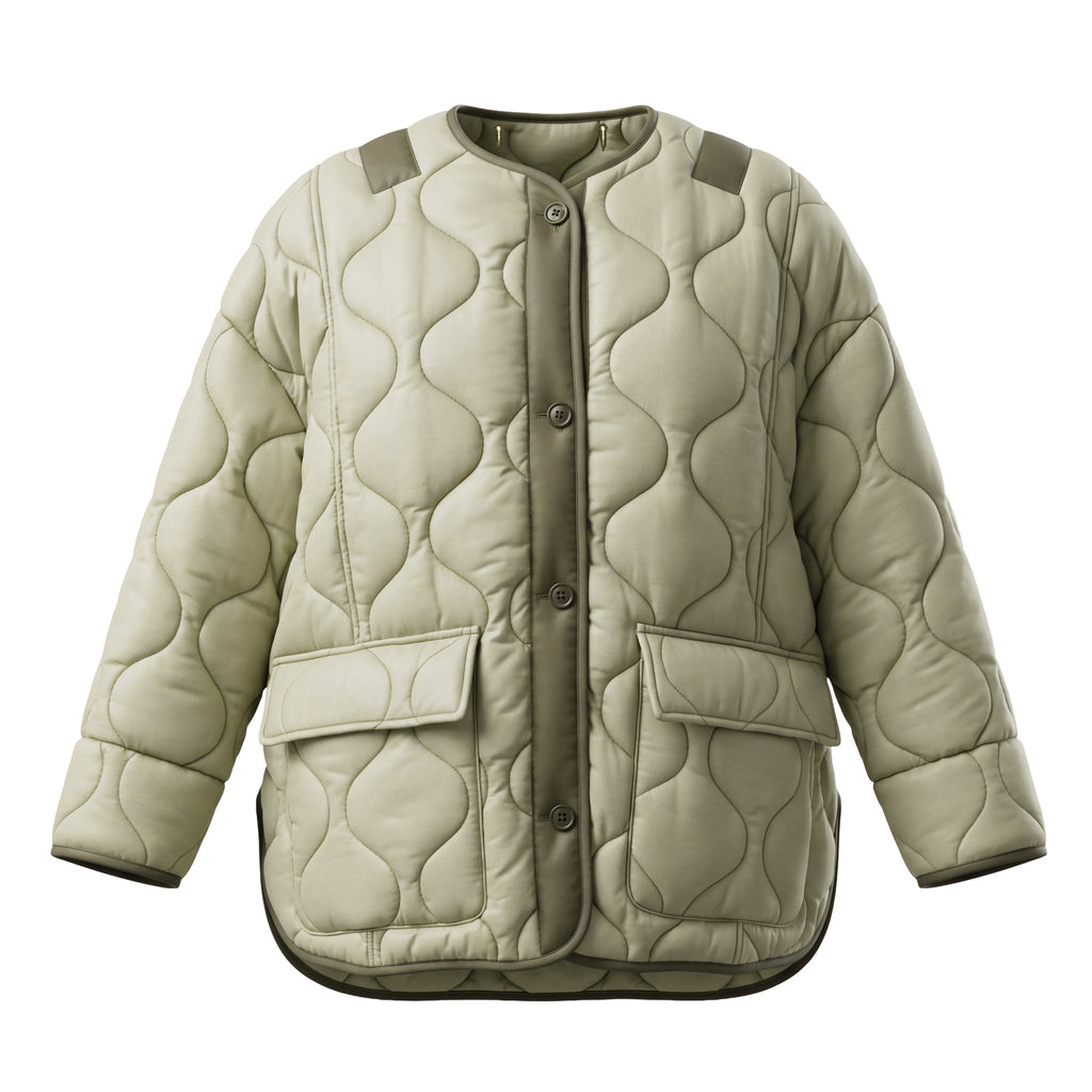 THE FRANKIE SHOP GREEN CLASSIC QUILTED JACKET - SIZE XS/S