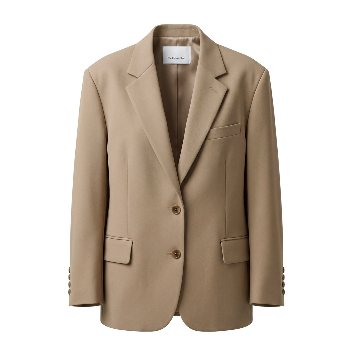 THE FRANKIE SHOP TAUPE OVERSIZED BLAZER - SIZE S