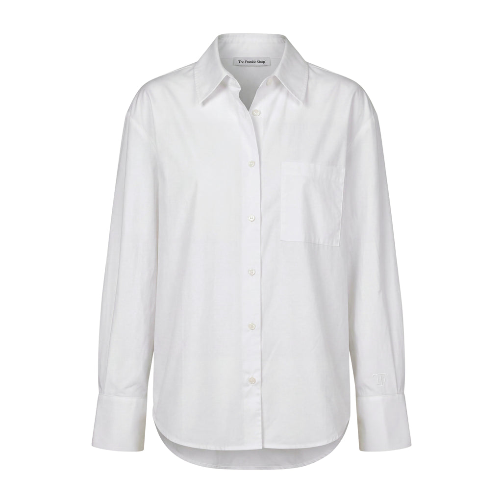 THE FRANKIE SHOP WHITE OVERSIZED COTTON BLOUSE - SIZE XXS (OVERSIZED)