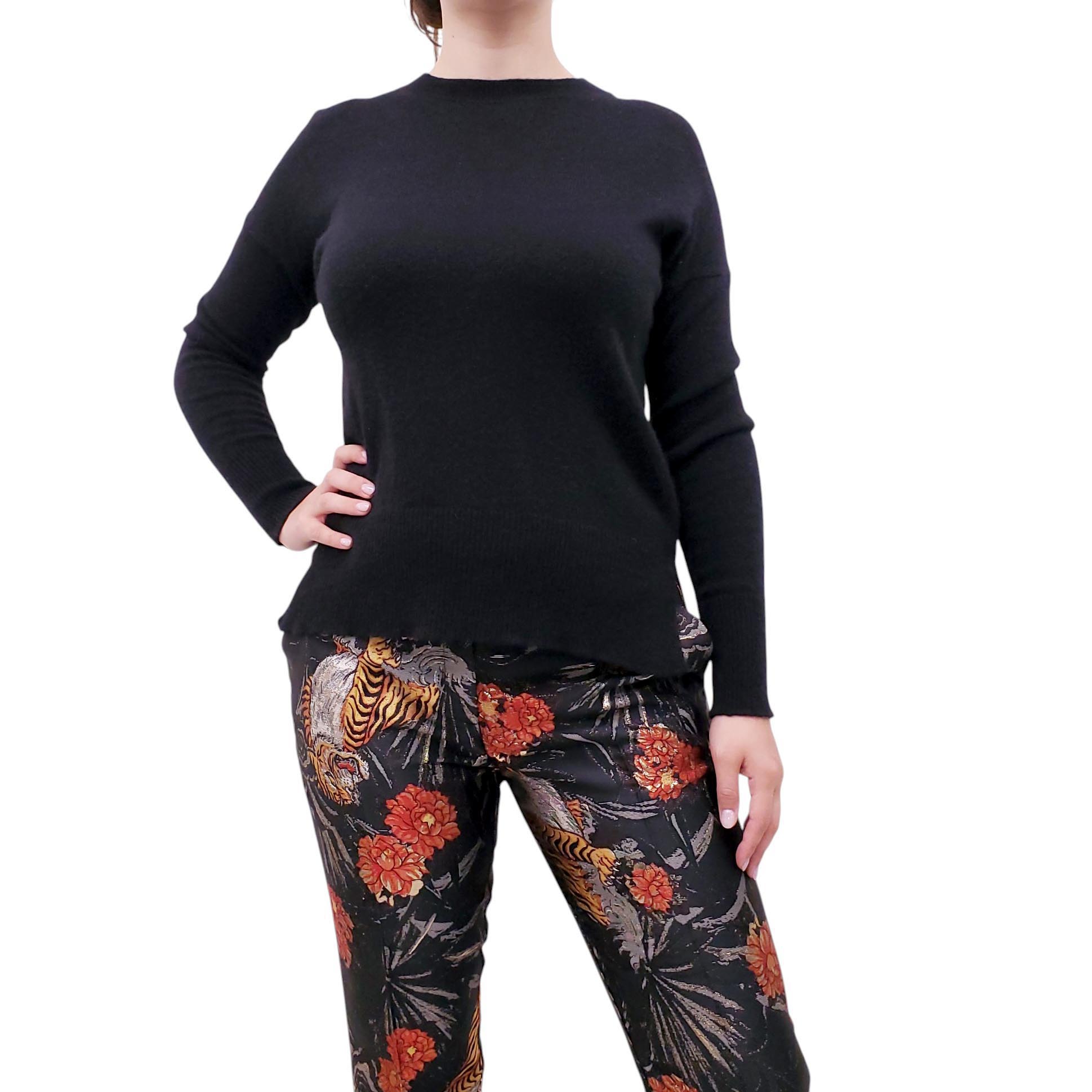 THEORY BLACK CASHMERE SWEATER - SIZE P/XS