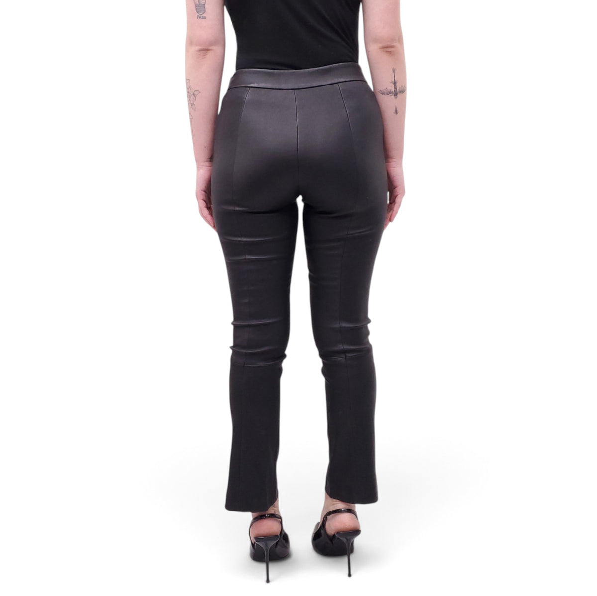 THEORY BLACK LEATHER PANTS - SIZE 2