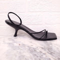 THE ROW BLACK BARELY THERE KITTEN SANDALS - SIZE 40.5