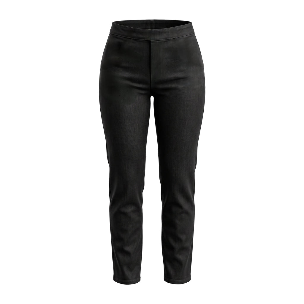 THE ROW BLACK DENIM-EFFECT LEGGINGS - SIZE S
