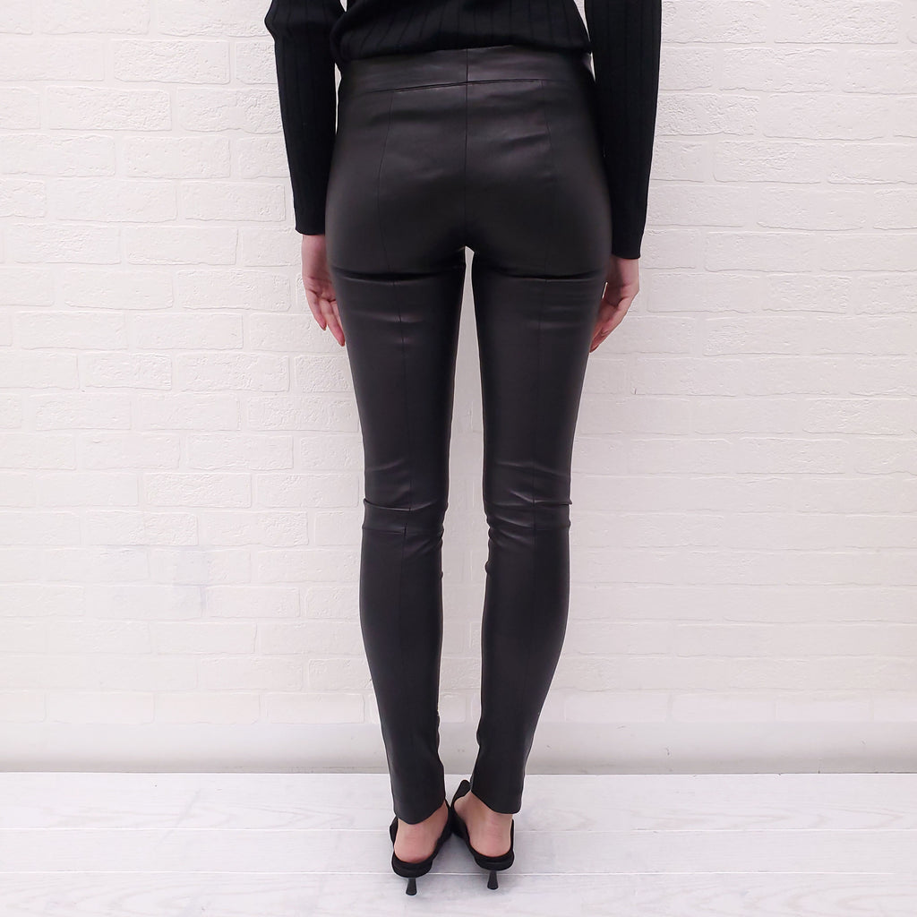 THE ROW BLACK LEATHER LEGGINGS - SIZE S